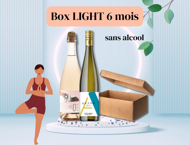 box de vin sans alcool pour le régime - 6 mois d'abonnement